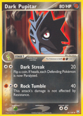 Dark Pupitar 41/109 Pokémon EX Team Rocket Returns 2004 card