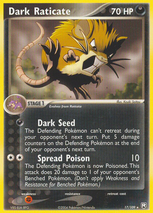 Dark Raticate 17/109 Pokémon EX Team Rocket Returns 2004 card