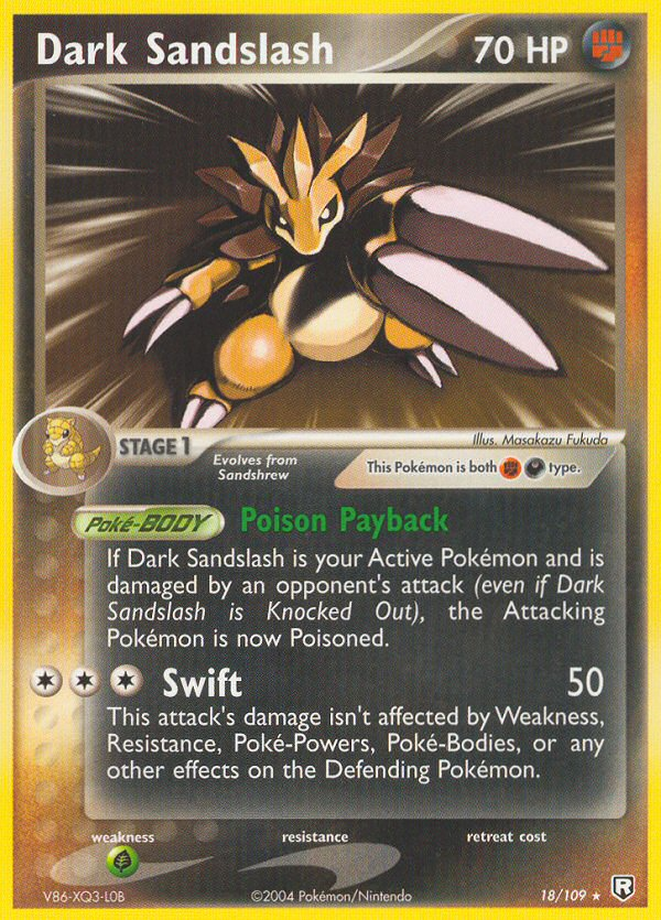 Dark Sandslash 18/109 Pokémon EX Team Rocket Returns 2004 card