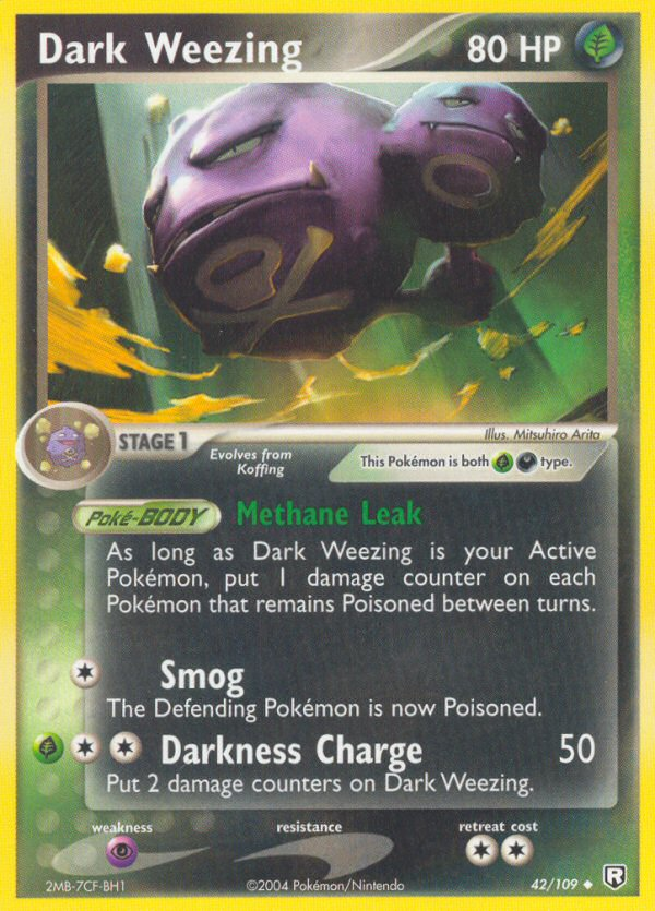 Dark Weezing 42/109 Pokémon EX Team Rocket Returns 2004 card