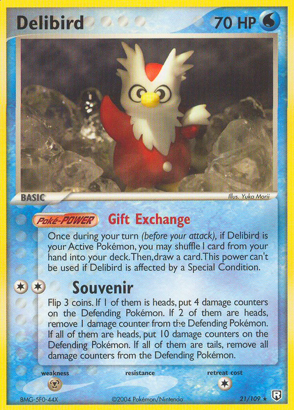 Delibird 21/109 Pokémon EX Team Rocket Returns 2004 card