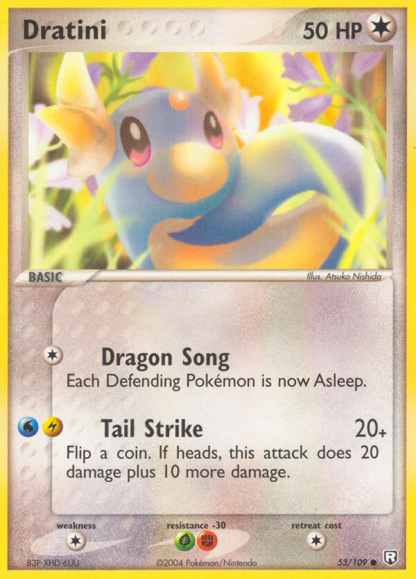 Dratini 53/109 Pokémon EX Team Rocket Returns 2004 card