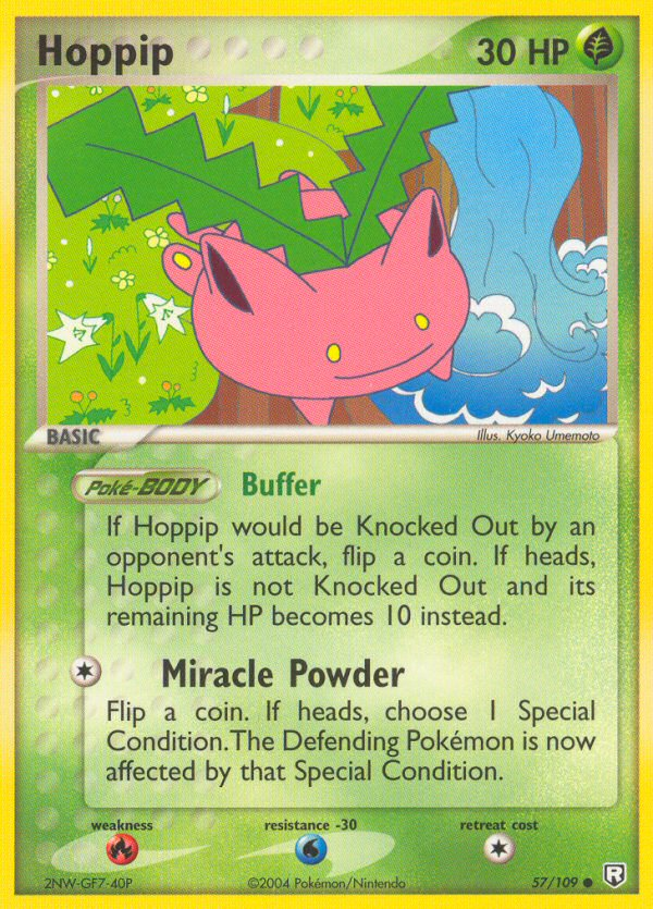 Hoppip 57/109 Pokémon EX Team Rocket Returns 2004 card