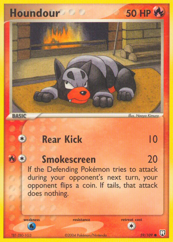 Houndour 59/109 Pokémon EX Team Rocket Returns 2004 card