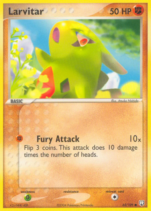 Larvitar 62/109 Pokémon EX Team Rocket Returns 2004 card