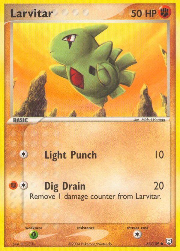 Larvitar 63/109 Pokémon EX Team Rocket Returns 2004 card