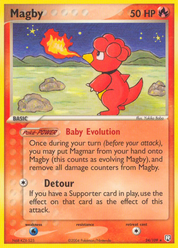 Magby 24/109 Pokémon EX Team Rocket Returns 2004 card