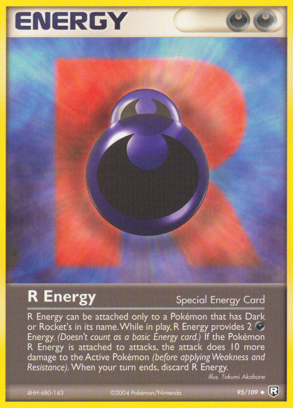 R Energy 95/109 Pokémon EX Team Rocket Returns 2004 card