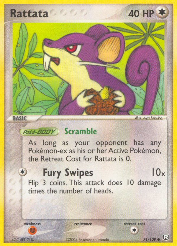 Rattata 71/109 Pokémon EX Team Rocket Returns 2004 card