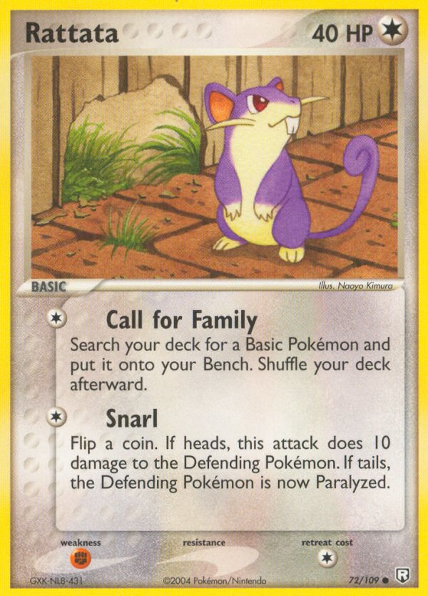 Rattata 72/109 Pokémon EX Team Rocket Returns 2004 card