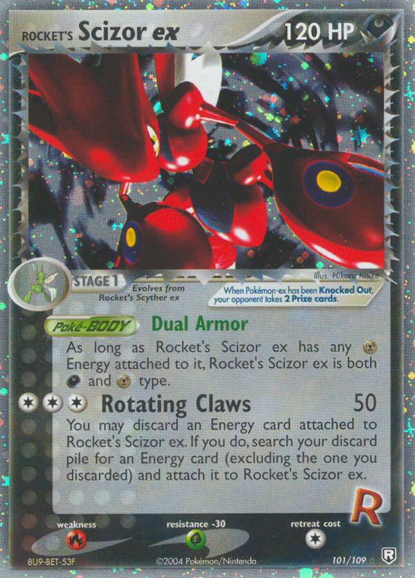 Rocket's Scizor ex 101/109 Pokémon EX Team Rocket Returns 2004 card