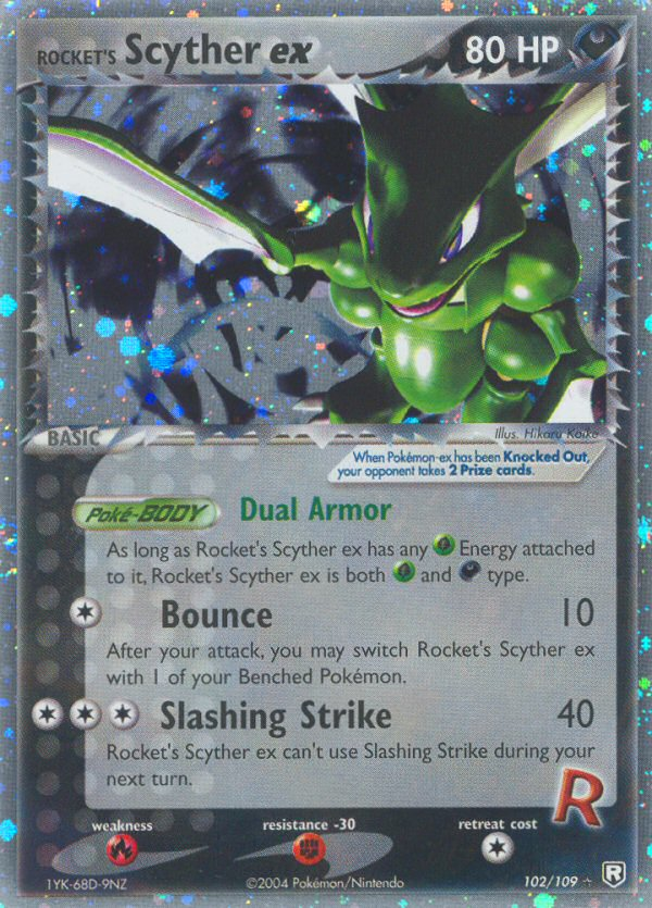 Rocket's Scyther ex 102/109 Pokémon EX Team Rocket Returns 2004 card