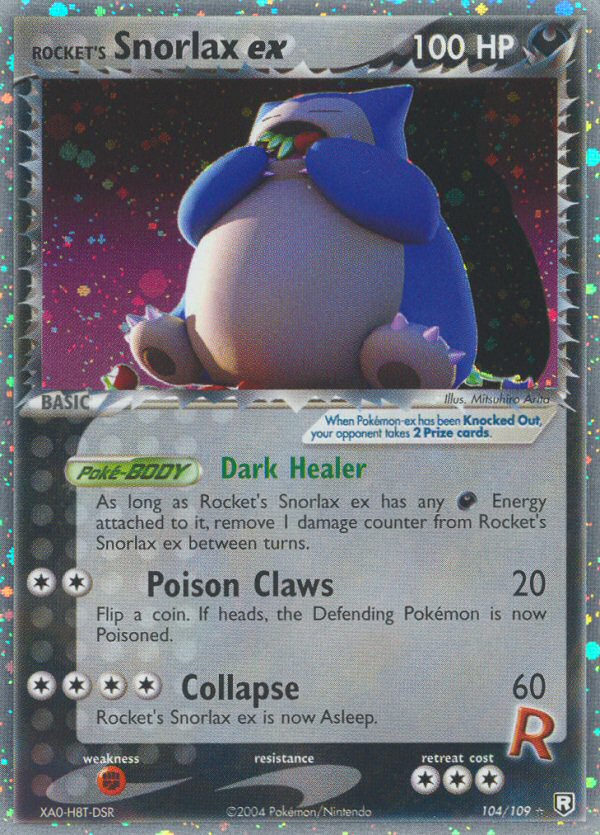 Rocket's Snorlax ex 104/109 Pokémon EX Team Rocket Returns 2004 card