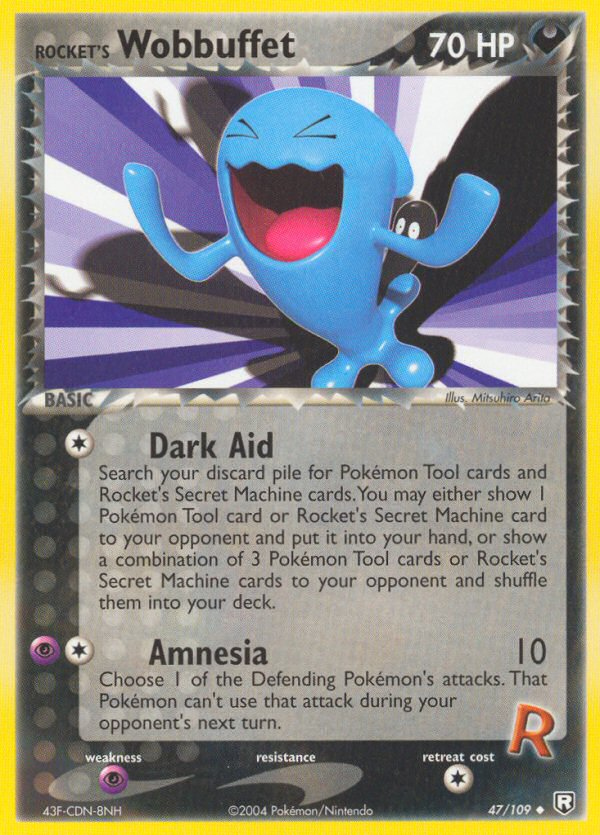 Rocket's Wobbuffet 47/109 Pokémon EX Team Rocket Returns 2004 card