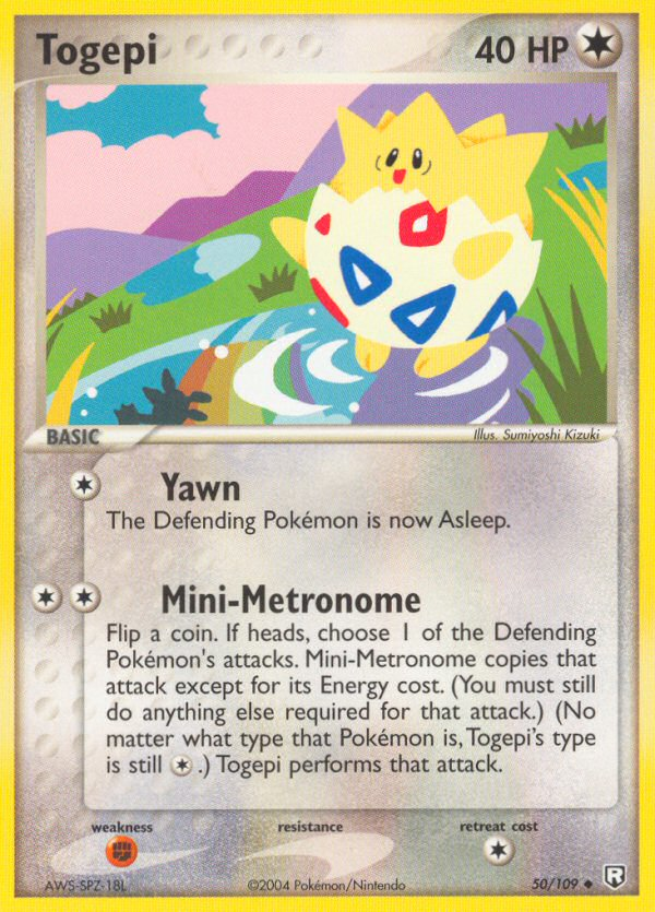 Togepi 50/109 Pokémon EX Team Rocket Returns 2004 card