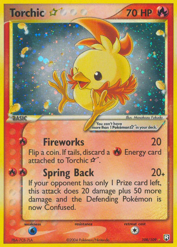 Torchic ★ 108/109 Pokémon EX Team Rocket Returns 2004 card