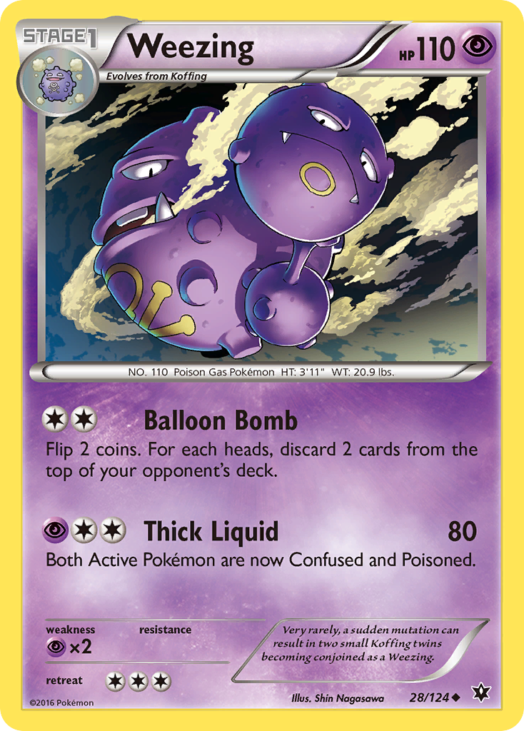 Weezing 28/124 English Pokémon card from Fates Collide (2016)