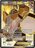Regirock-EX 43a/124 English Pokémon card from Fates Collide (2016) — alternate artwork