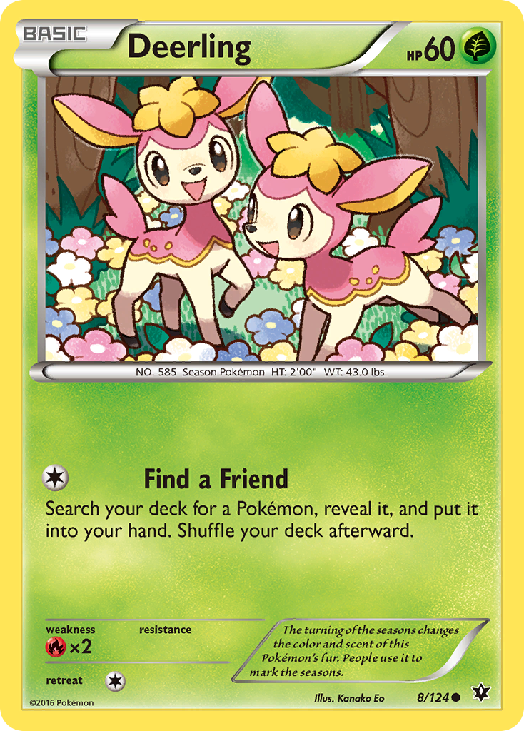 Deerling 8/124 English Pokémon card from Fates Collide (2016)