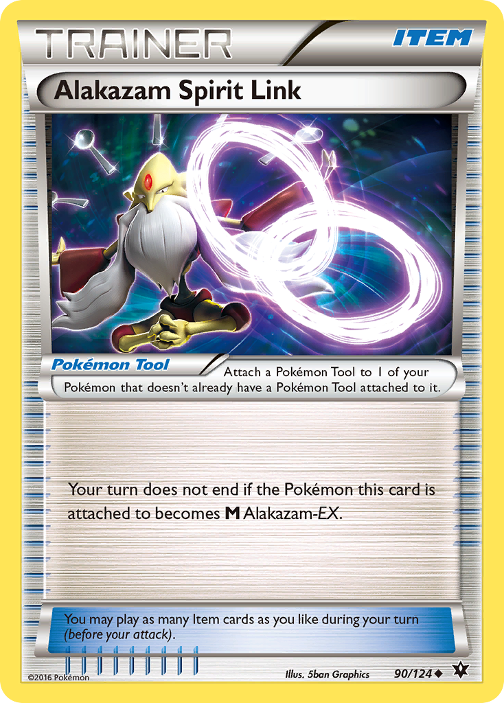 Alakazam Spirit Link 90/124 English Pokémon card from Fates Collide (2016)