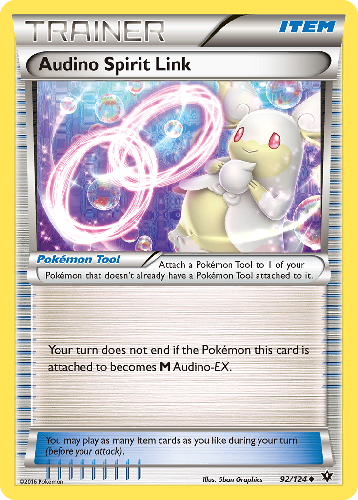 Audino Spirit Link 92/124 English Pokémon card from Fates Collide (2016)