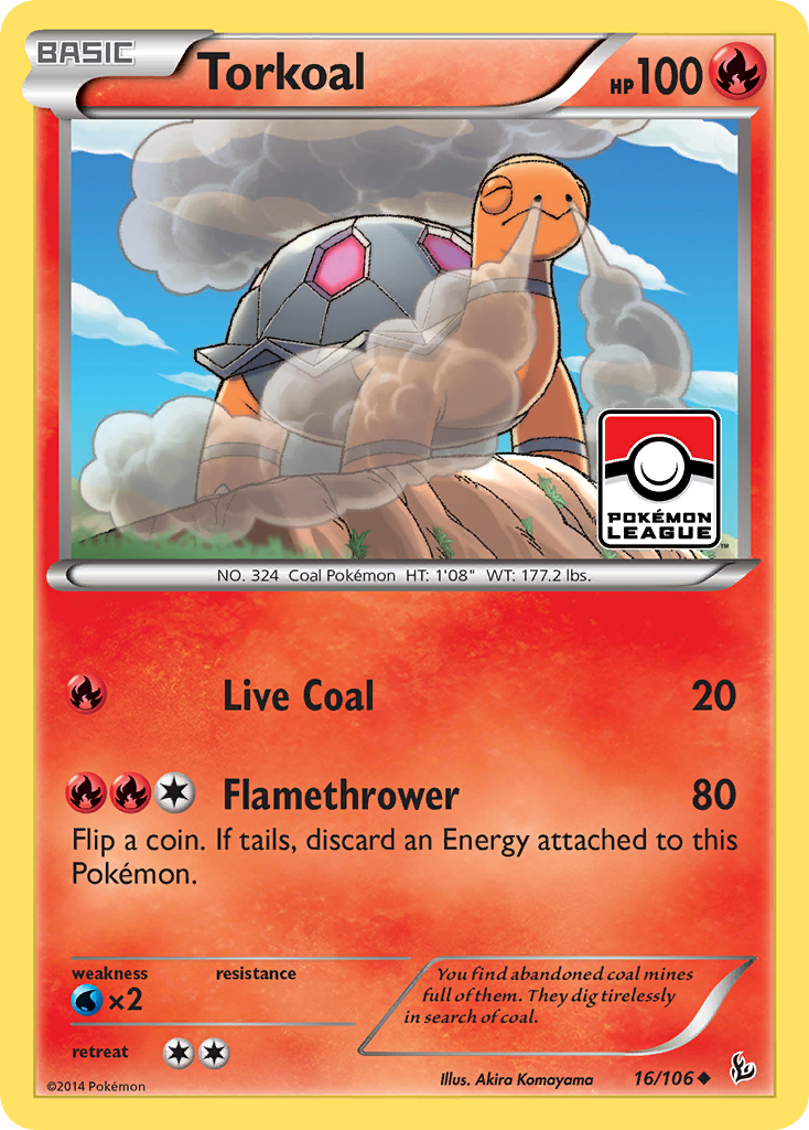 Torkoal 16/106 English Pokémon card from Flashfire (2014)