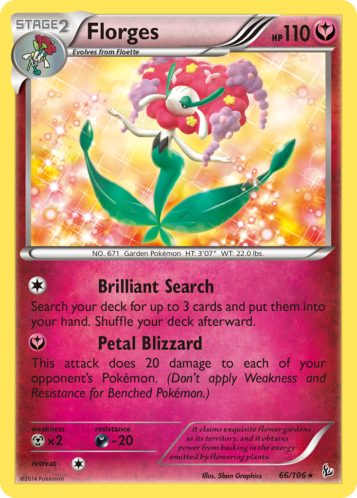 Florges 66/106 English Pokémon card from Flashfire (2014)