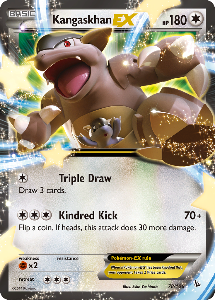 Kangaskhan-EX 78/106 English Pokémon card from Flashfire (2014)
