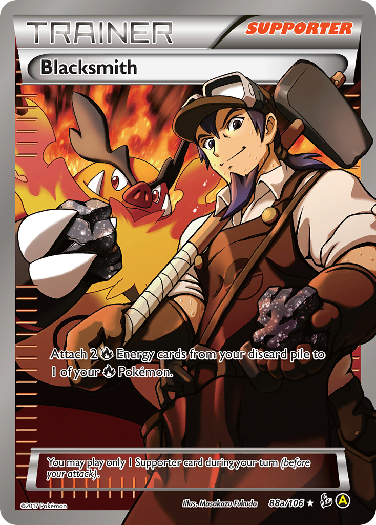 Blacksmith 88a/106 English Pokémon card from Flashfire (2014), Yellow A alternate art