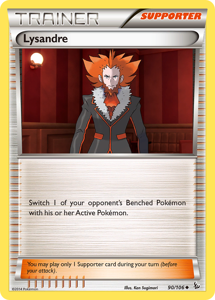 Lysandre 90/106 English Pokémon card from Flashfire (2014)