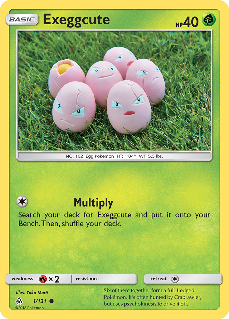 Exeggcute 1/131 English Pokémon card from Forbidden Light (2018)