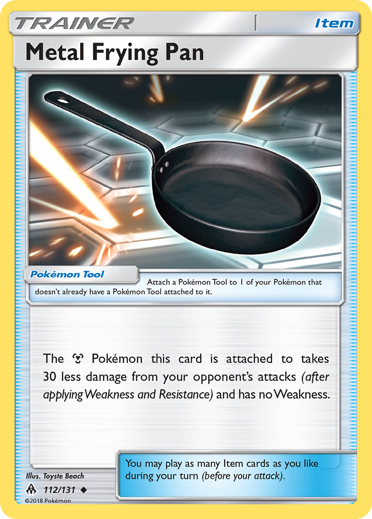 Metal Frying Pan 112/131 English Pokémon card from Forbidden Light (2018)