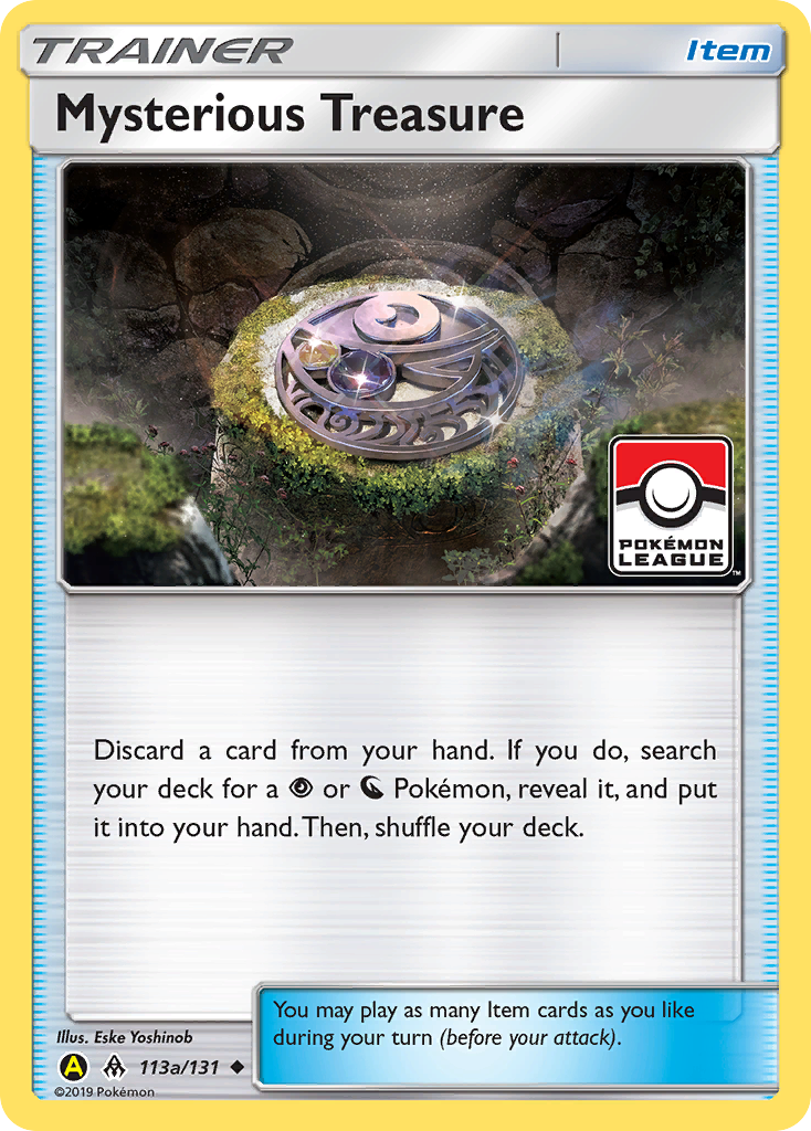 Mysterious Treasure 113a/131 English Pokémon card from Forbidden Light (2018) — alternate artwork
