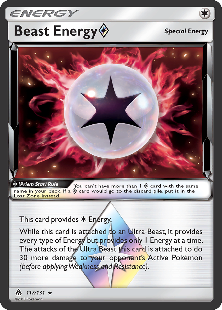 Beast Energy ◇ 117/131 English Pokémon card from Forbidden Light (2018)