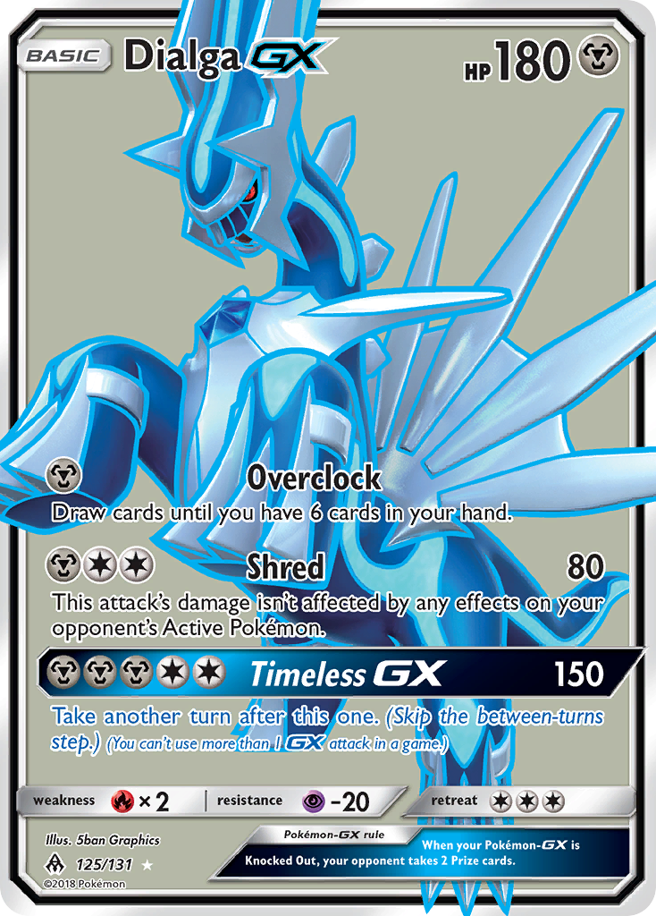 Dialga-GX 125/131 English Pokémon card from Forbidden Light (2018)