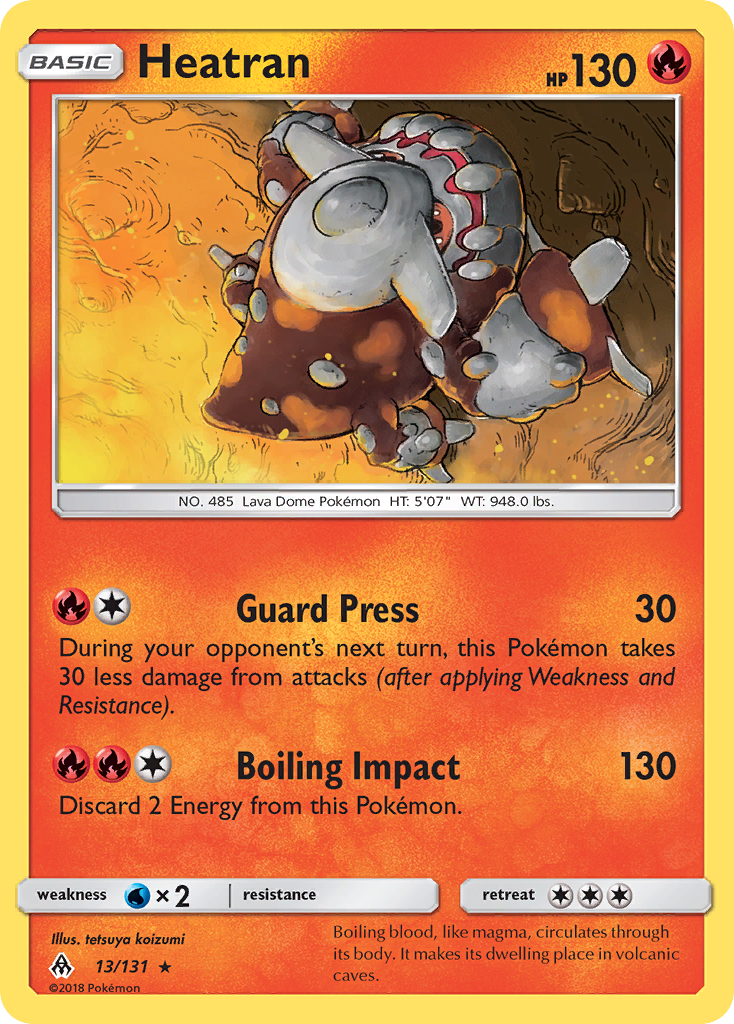 Heatran 13/131 English Pokémon card from Forbidden Light (2018)