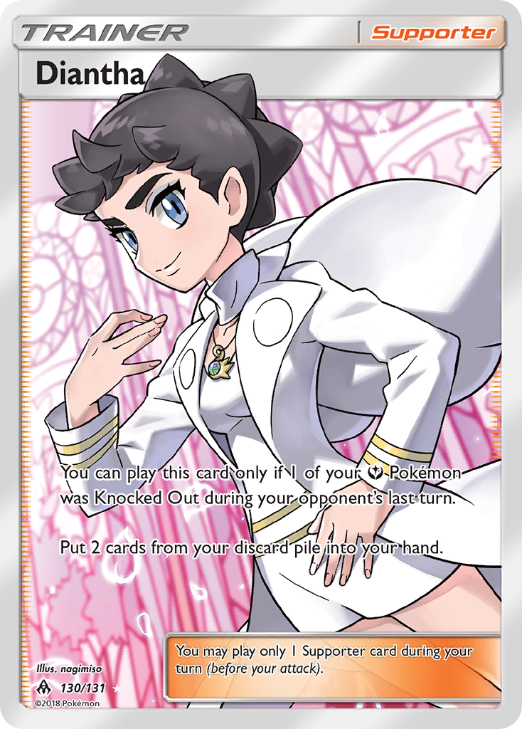 Diantha 130/131 English Pokémon card from Forbidden Light (2018)