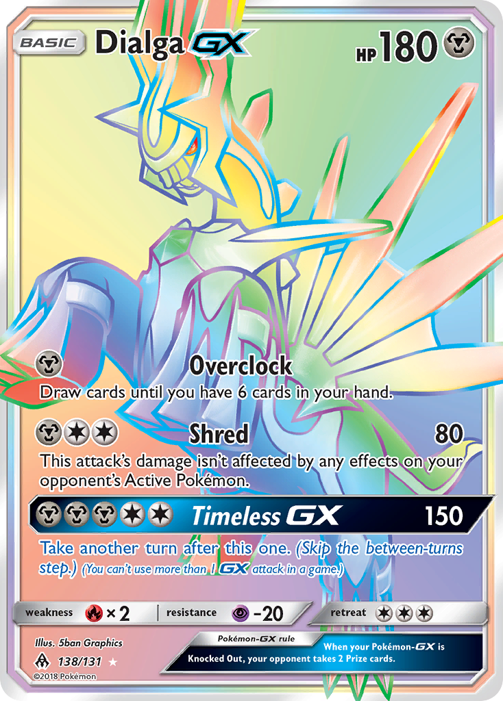 Dialga-GX 138/131 English Pokémon card from Forbidden Light (2018)