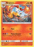Braixen 16/131 English Pokémon card from Forbidden Light (2018)