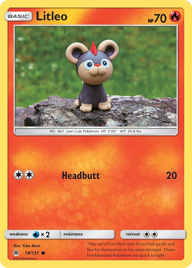 Litleo 18/131 English Pokémon card from Forbidden Light (2018)
