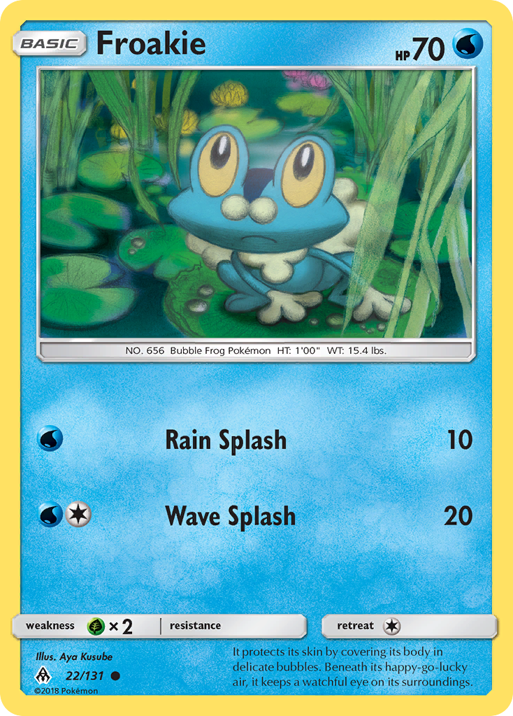 Froakie 22/131 English Pokémon card from Forbidden Light (2018)