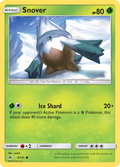 Snover 3/131 English Pokémon card from Forbidden Light (2018)