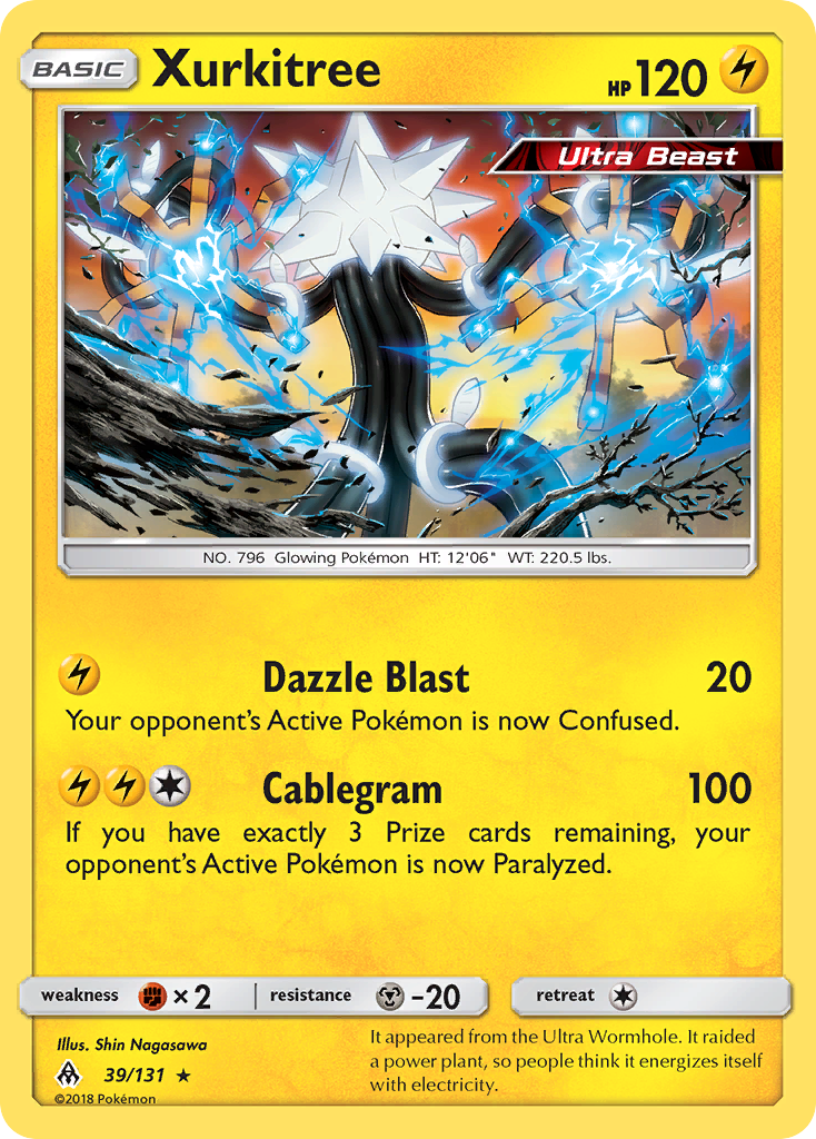 Xurkitree 39/131 English Pokémon card from Forbidden Light (2018)