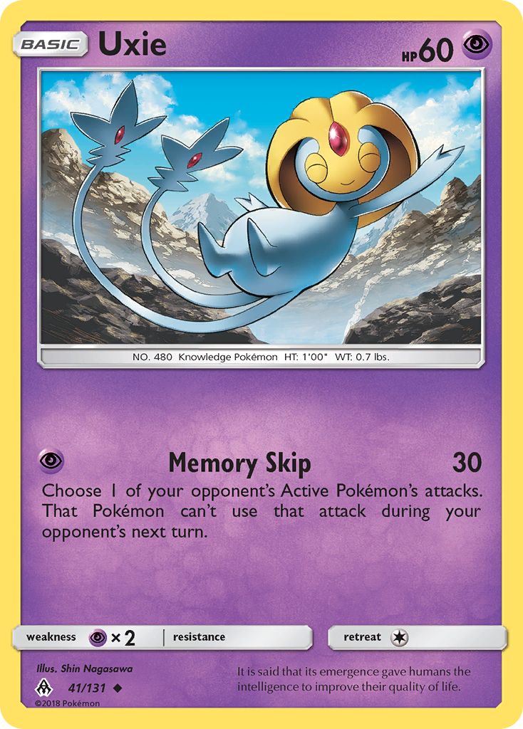 Uxie 41/131 English Pokémon card from Forbidden Light (2018)
