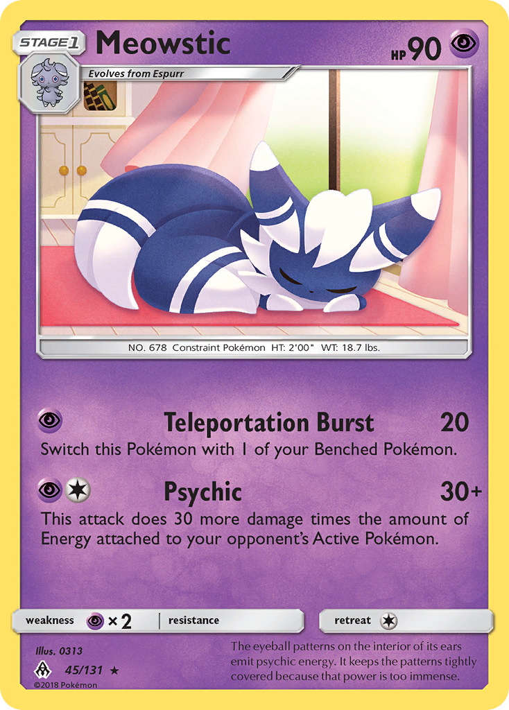 Meowstic 45/131 English Pokémon card from Forbidden Light (2018)