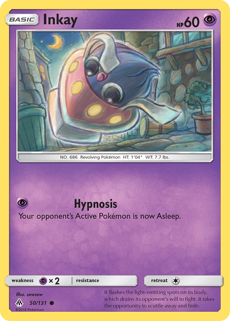Inkay 50/131 English Pokémon card from Forbidden Light (2018)
