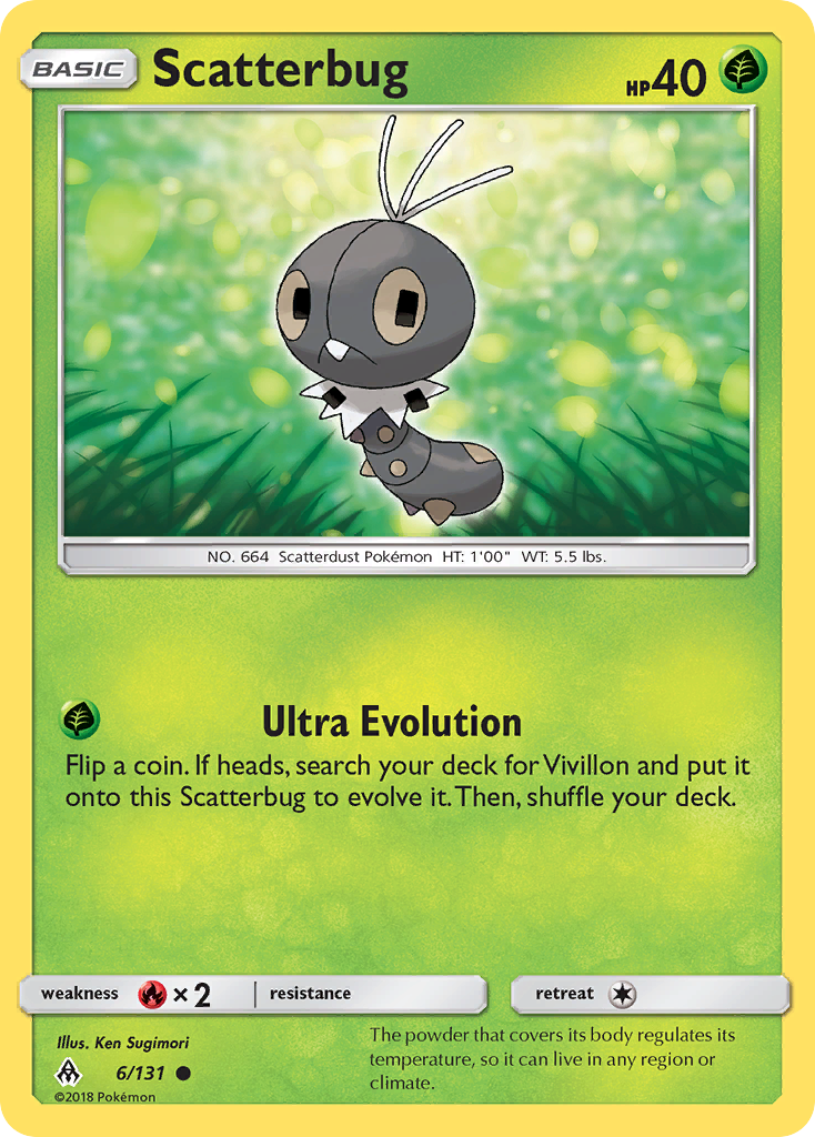 Scatterbug 6/131 English Pokémon card from Forbidden Light (2018)