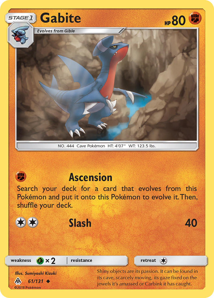 Gabite 61/131 English Pokémon card from Forbidden Light (2018)