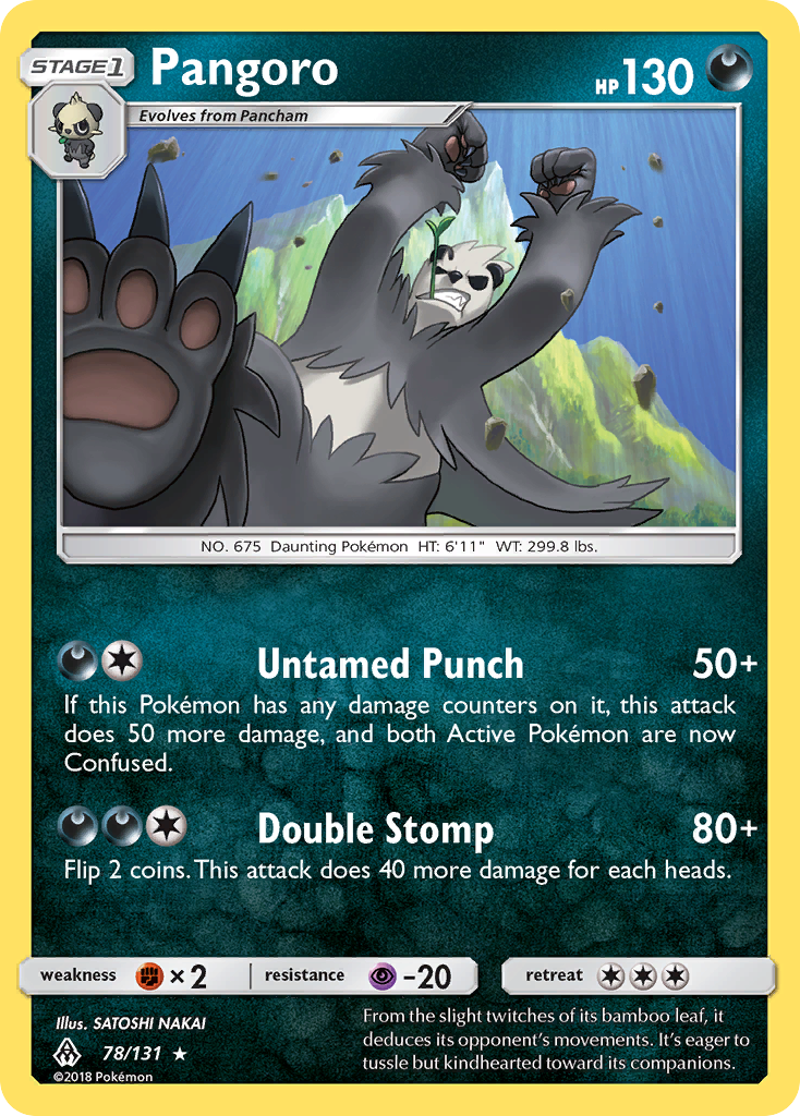 Pangoro 78/131 English Pokémon card from Forbidden Light (2018)