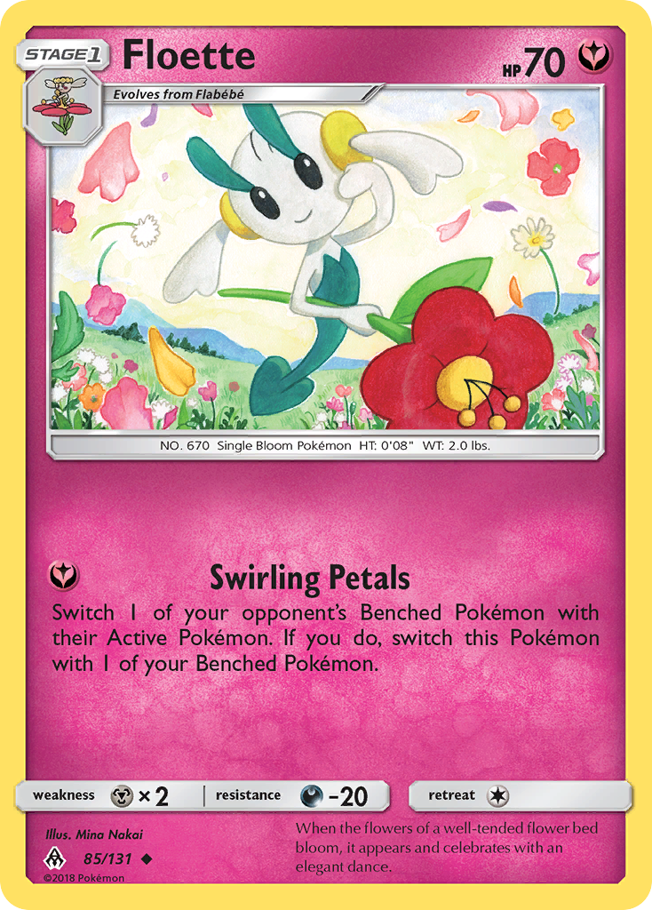 Floette 85/131 English Pokémon card from Forbidden Light (2018)